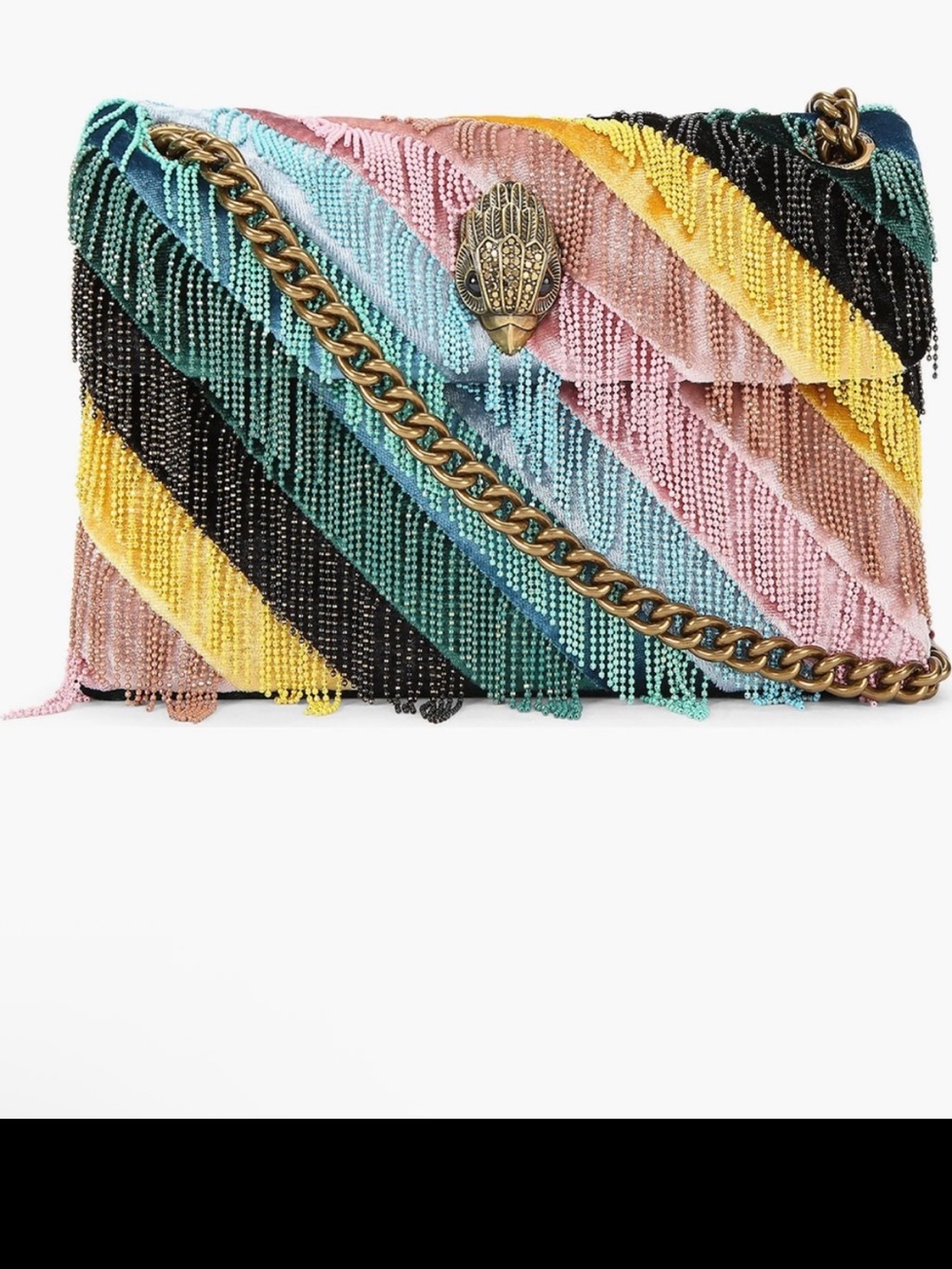Purchase an entry to win Kurt Geiger Multicolor Beaded Diagonal Fringe Crossbody